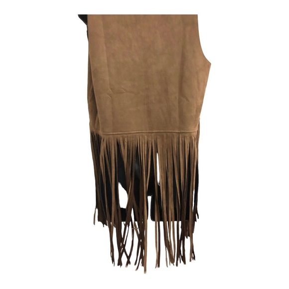 Sincerely‎ Jules suede boho western brown fringed open front vest size small - Picture 12 of 13